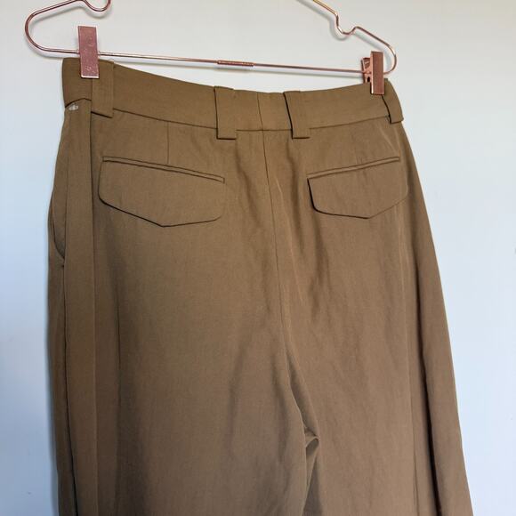 Vintage Margaret Howell Trousers Womens Pants 12 Tan Pleated Quiet Luxury Cuffed - Picture 6 of 7